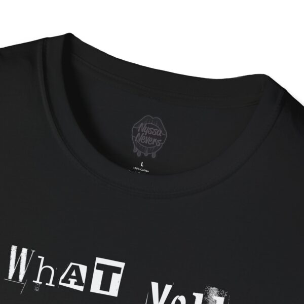 Nyssa Nevers "Fantasy To Plan" (White Ink) - Unisex Softstyle T-Shirt - Image 3