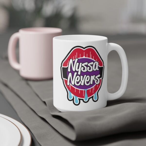 Nyssa Nevers Logo - White Ceramic Coffee Mugs (11oz - 15oz - 20oz) - Image 3