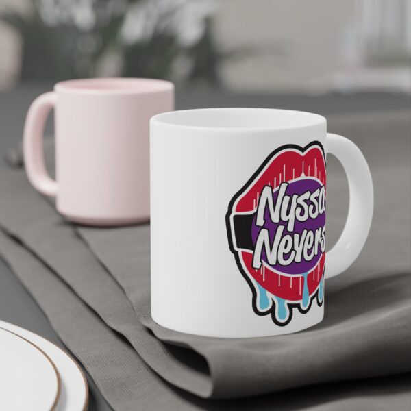 Nyssa Nevers Logo - White Ceramic Coffee Mugs (11oz - 15oz - 20oz) - Image 4